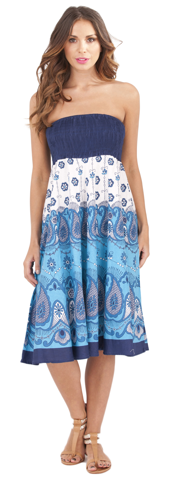 Womens Summer Dress Holiday Beach Sundress Strapless Halterneck Ladies